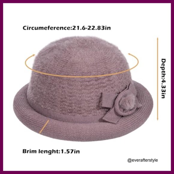 Vintage Cloche Bucket Hat, 70% Acrylic 30% Cotton, Crushable & Packable main image 5
